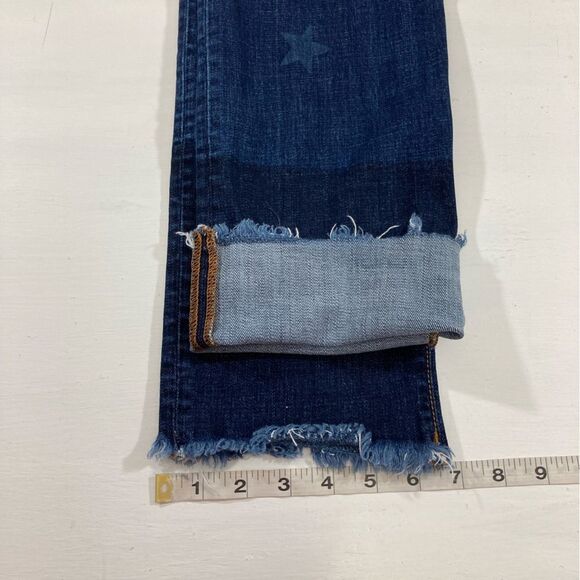 CAbi Jeans Women’s 2 Blue Denim #3937 Slim Boyfriend Low Rise Two Tone Star - Picture 13 of 13